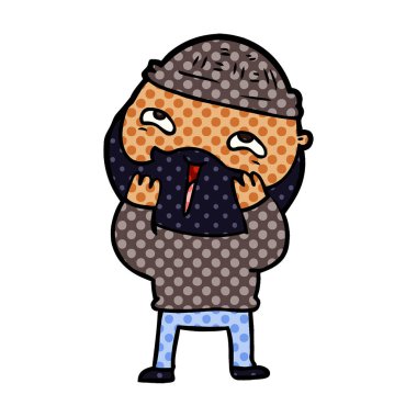 Çizgi film mutlu sakallı adam