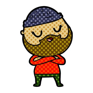 Sakallı çizgi film adamı.