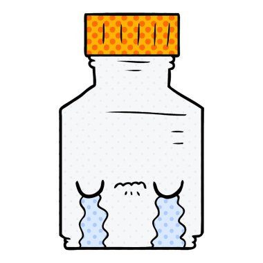 vektör çizim karikatür hap kavanoz