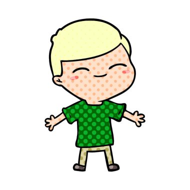 vektör çizim karikatür kız gülümseyerek