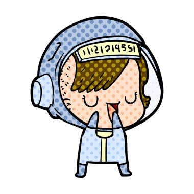 vektör çizim karikatür astronot kadın