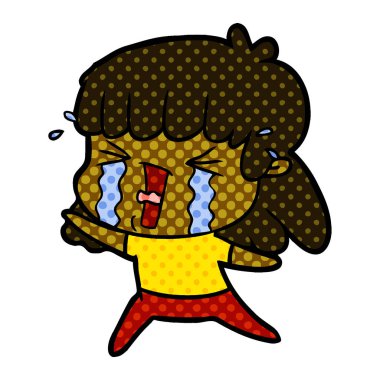 çizgi film kadın gözyaşları içinde