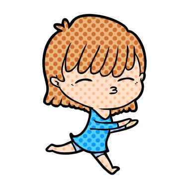 Çizgi filmdeki kadının vektör çizimi