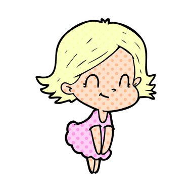 vektör çizim karikatür dostça kız