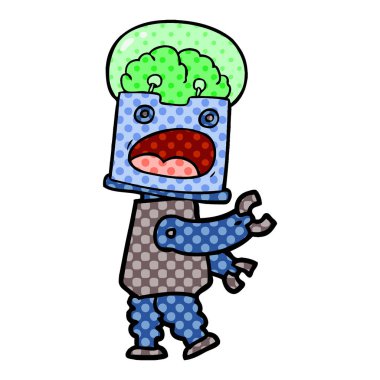 Çizgi film robotunun vektör çizimi