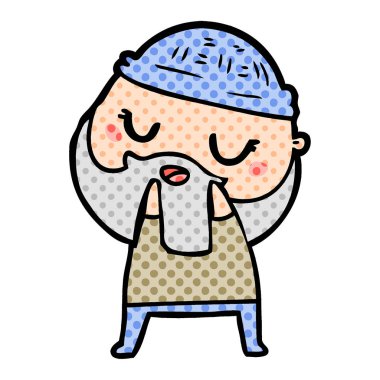 Sakallı sevimli çizgi adam