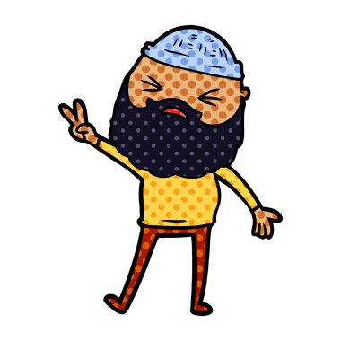 Sakallı çizgi film adamı.