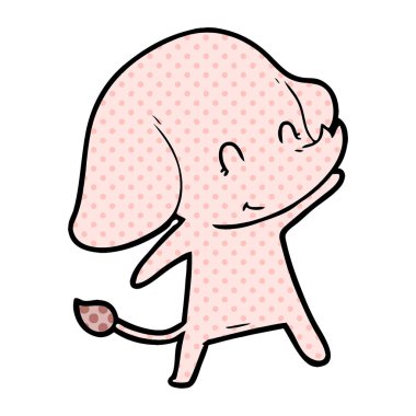 vektör çizim sevimli çizgi fil