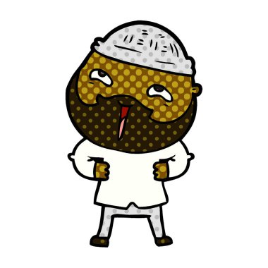 Çizgi film mutlu sakallı adam