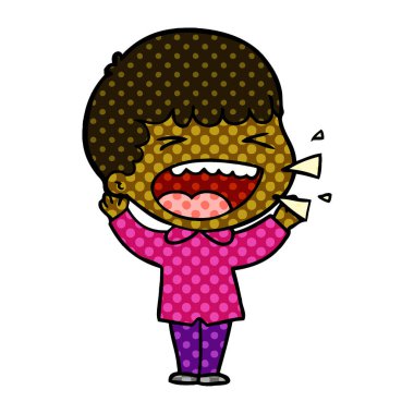 adam gülüyor karikatür vektör çizim