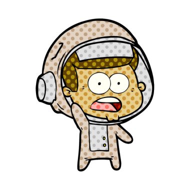 Çizgi film astronotunun vektör çizimi