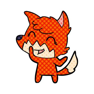 mutlu karikatür fox vektör çizim