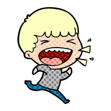 adam gülüyor karikatür vektör çizim