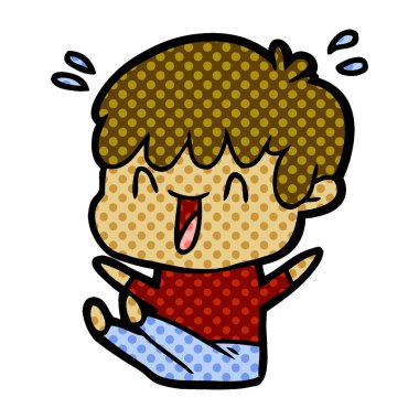 vektör çizim karikatür gülen çocuk