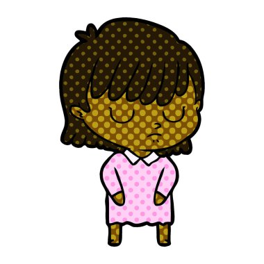 Çizgi filmdeki kadının vektör çizimi