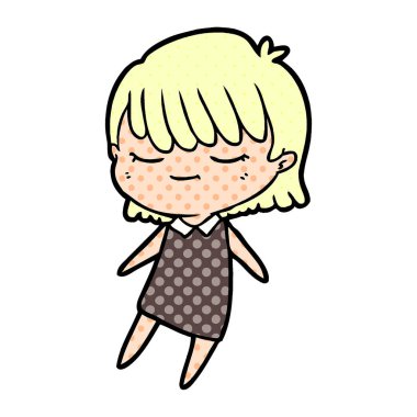 Çizgi filmdeki kadının vektör çizimi