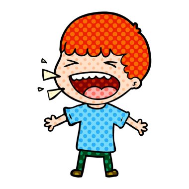 adam gülüyor karikatür vektör çizim