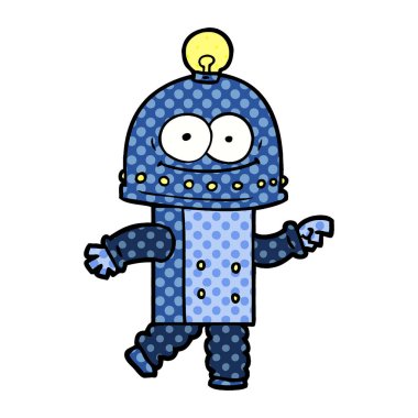 ampul ile mutlu karton robot