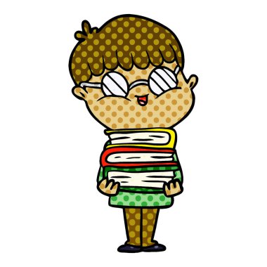 çizgi film çocuk gözlük takıyor