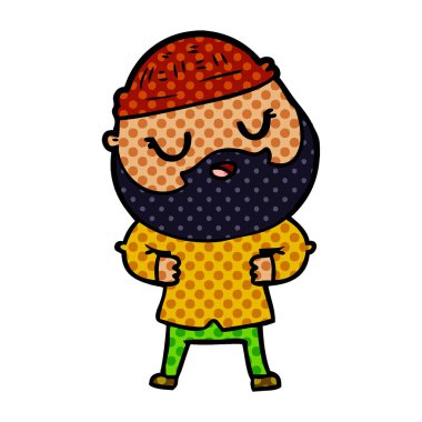 Sakallı çizgi film adamı.