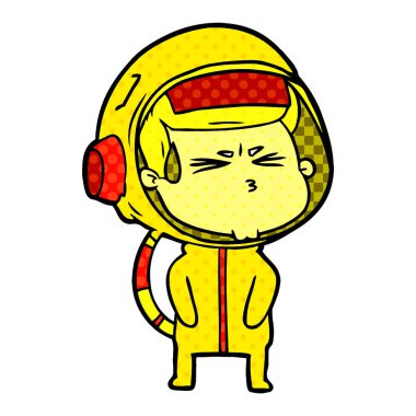 vektör çizim karikatür astronot vurguladı