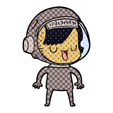 vektör çizim karikatür astronot kadın