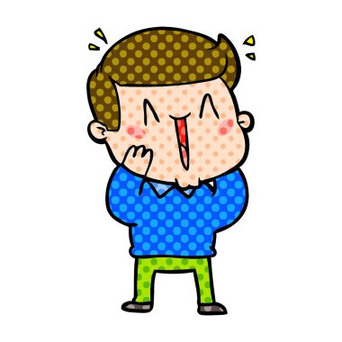 vektör çizim karikatür dostum heyecanlı