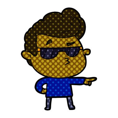 vektör çizim karikatür cool adam