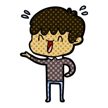 vektör çizim karikatür gülen çocuk