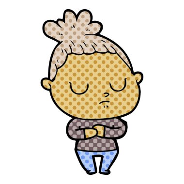 vektör çizim karikatür sakin kadın