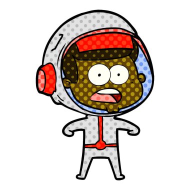 Çizgi film astronotunun vektör çizimi