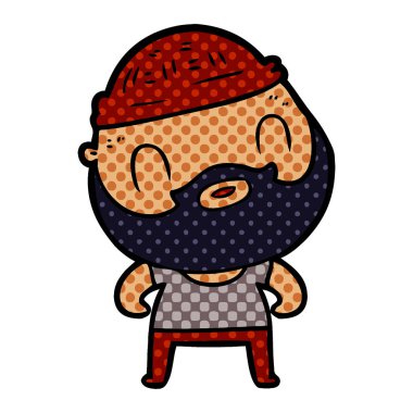 vektör çizim karikatür sakallı adam