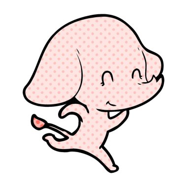 vektör çizim sevimli çizgi fil