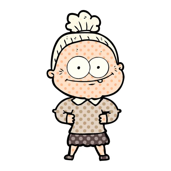 卡通快乐老妇人 — 图库矢量图片