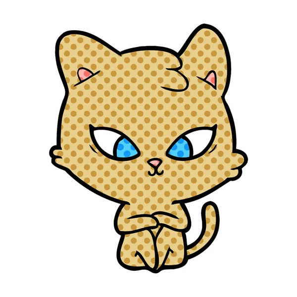 Vector Ilustración Lindo Gato Dibujos Animados — Vector de stock