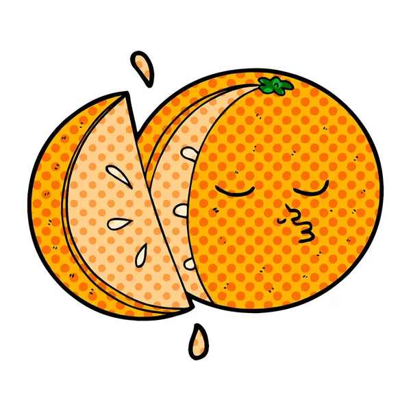 Vector Ilustración Dibujos Animados Naranja — Vector de stock