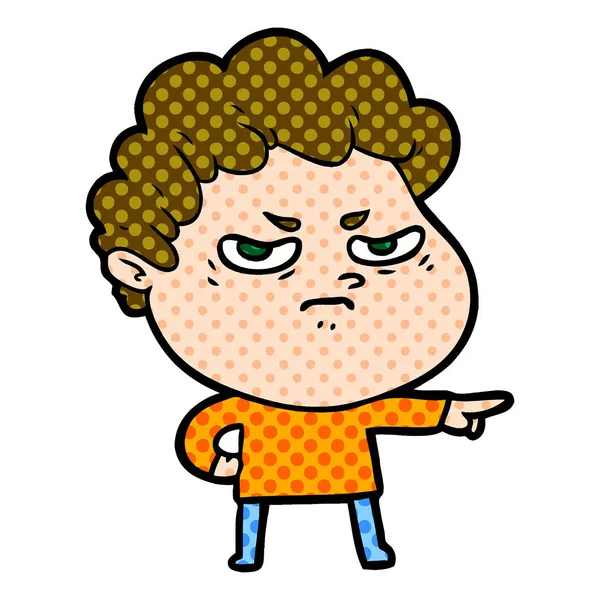 Vektör Çizim Karikatür Kızgın Adam — Stok Vektör