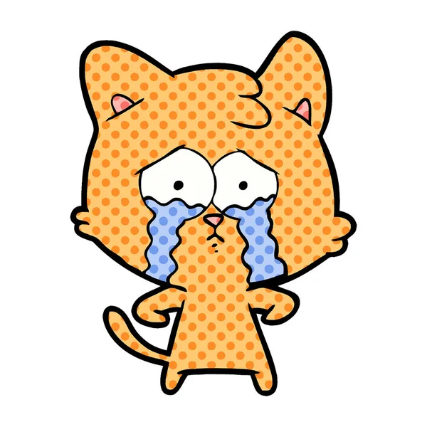 卡通哭猫的矢量例证 — 图库矢量图片