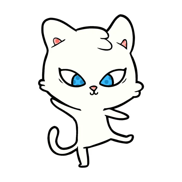 Vector Illustration Cute Cartoon Cat — Stock Vector