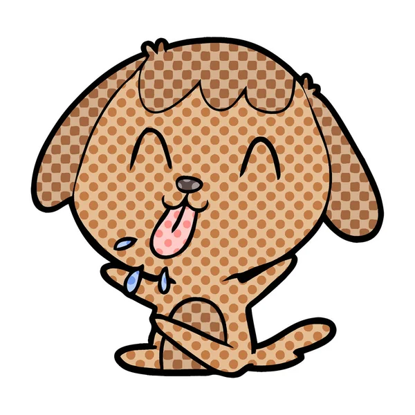 Vector Illustratie Van Schattige Cartoon Hond — Stockvector