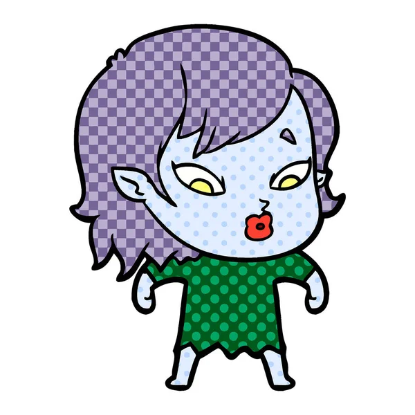 可爱的卡通吸血鬼女孩 — 图库矢量图片