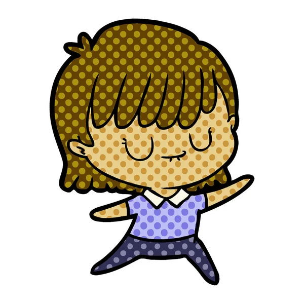 Vector Ilustración Mujer Dibujos Animados — Vector de stock