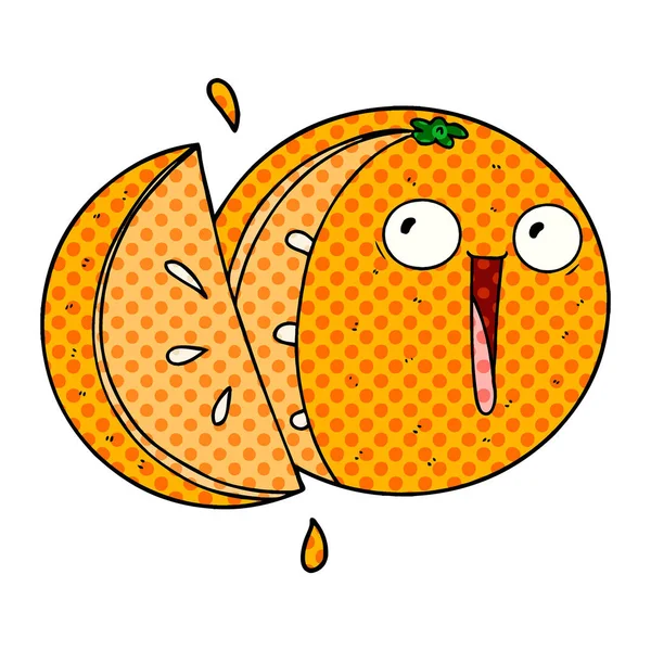 Vector Illustration Crazy Cartoon Orange — Stock Vector