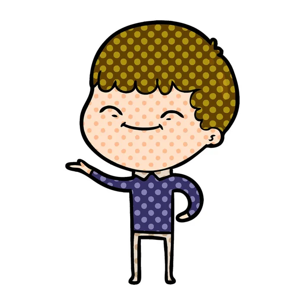 Vektorillustration Cartoon Happy Boy — Stock vektor