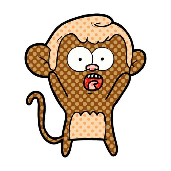 Ilustração Vetorial Desenho Animado Macaco Chocado —  Vetores de Stock