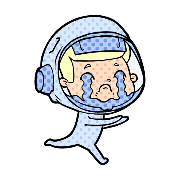 Ilustração Vetorial Astronauta Chorando Desenhos Animados —  Vetores de Stock