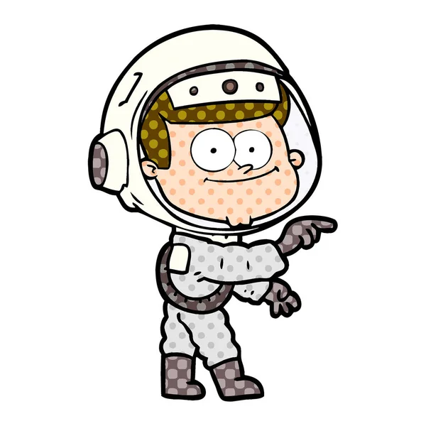 Vektor Illustration Glad Astronaut Tegneserie – Stock-vektor