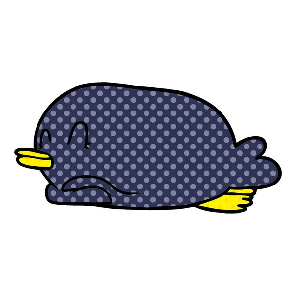 Πιγκουίνος Ξαπλωμένη Στην Κοιλιά — Διανυσματικό Αρχείο