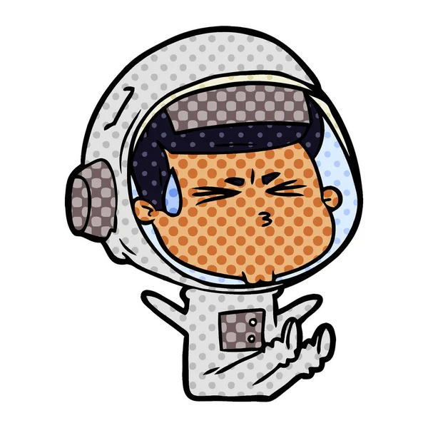 Vektorillustration Tecknade Betonade Astronaut — Stock vektor