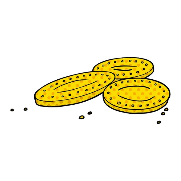 Vector Illustration Cartoon Gold Coins — Stock Vector